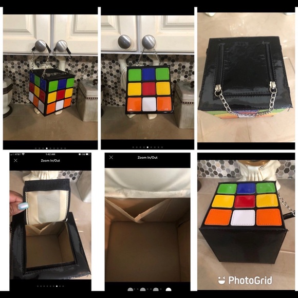 Rubik’s cube bundle: earrings, purse and tee - Picture 3 of 4